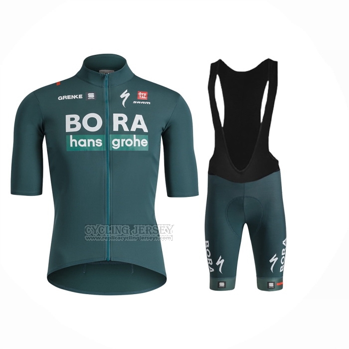 2024 Cycling Jersey Bora-Hansgrone Green Short Sleeve And Bib Short